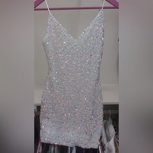 Windsor sequin white mini dress
